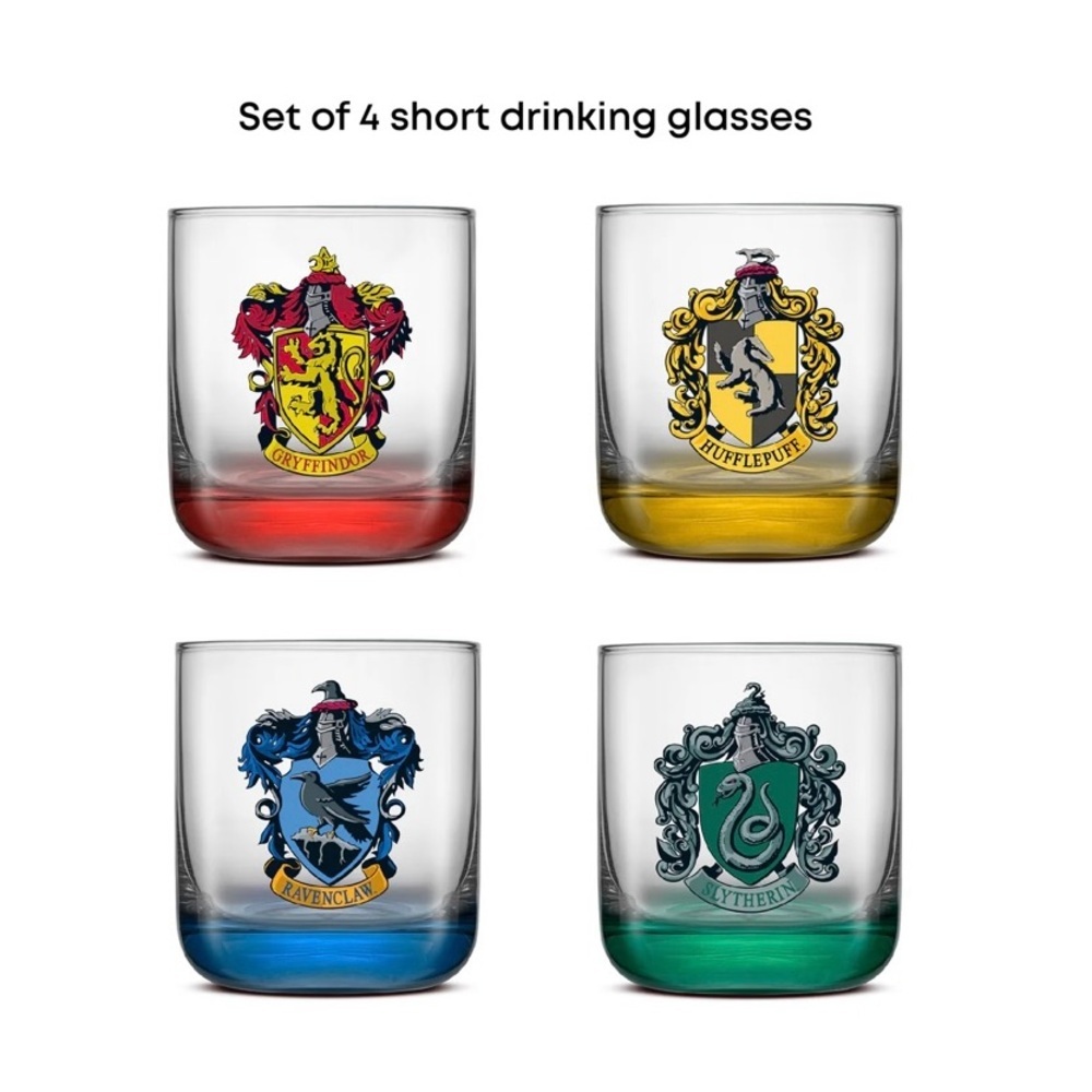 JoyJolt Harry Potter House Pride Short Drinking Glasses - Set of 4 NIB - Picture 8 of 9